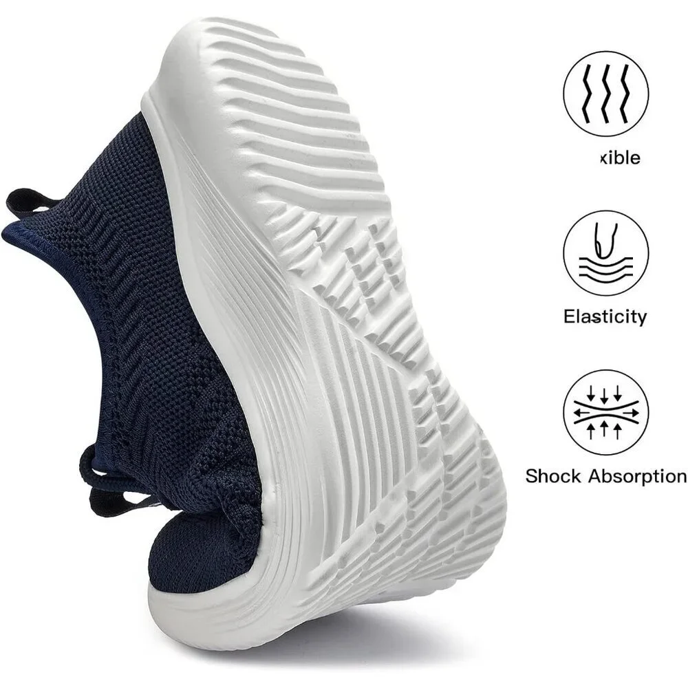 Women's Navy Blue Non Slip Casual Running Lightweight Mesh Fashion Sneakers